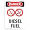 Signmission Safety Sign, OSHA Danger, 7" Height, Diesel Fuel, Portrait OS-DS-D-57-V-1122 - alternate 1